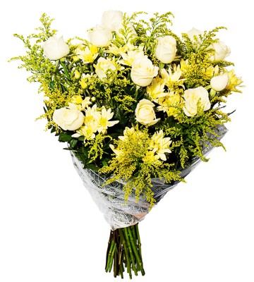 Buquê de 12 Rosas Brancas