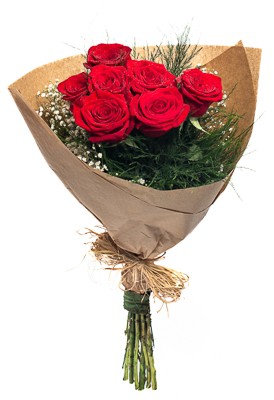 Buquê Slim com 7 Rosas Colombianas