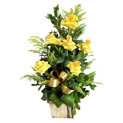 Holder de Rosas Premium Amarelas