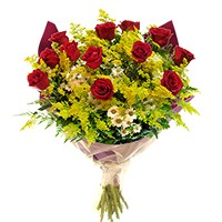 Buqu� Nacional Com 12 Rosas Vermelhas